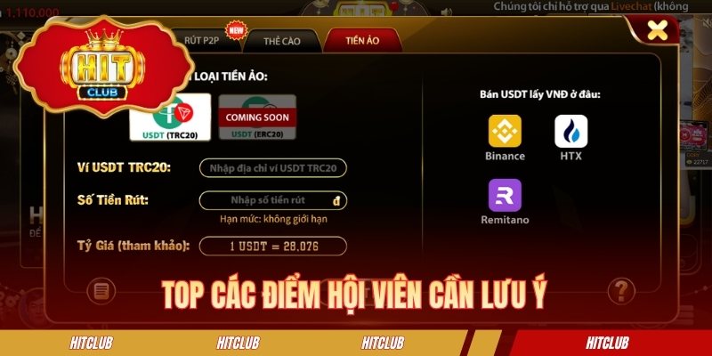 Top các điểm hội viên cần lưu ý